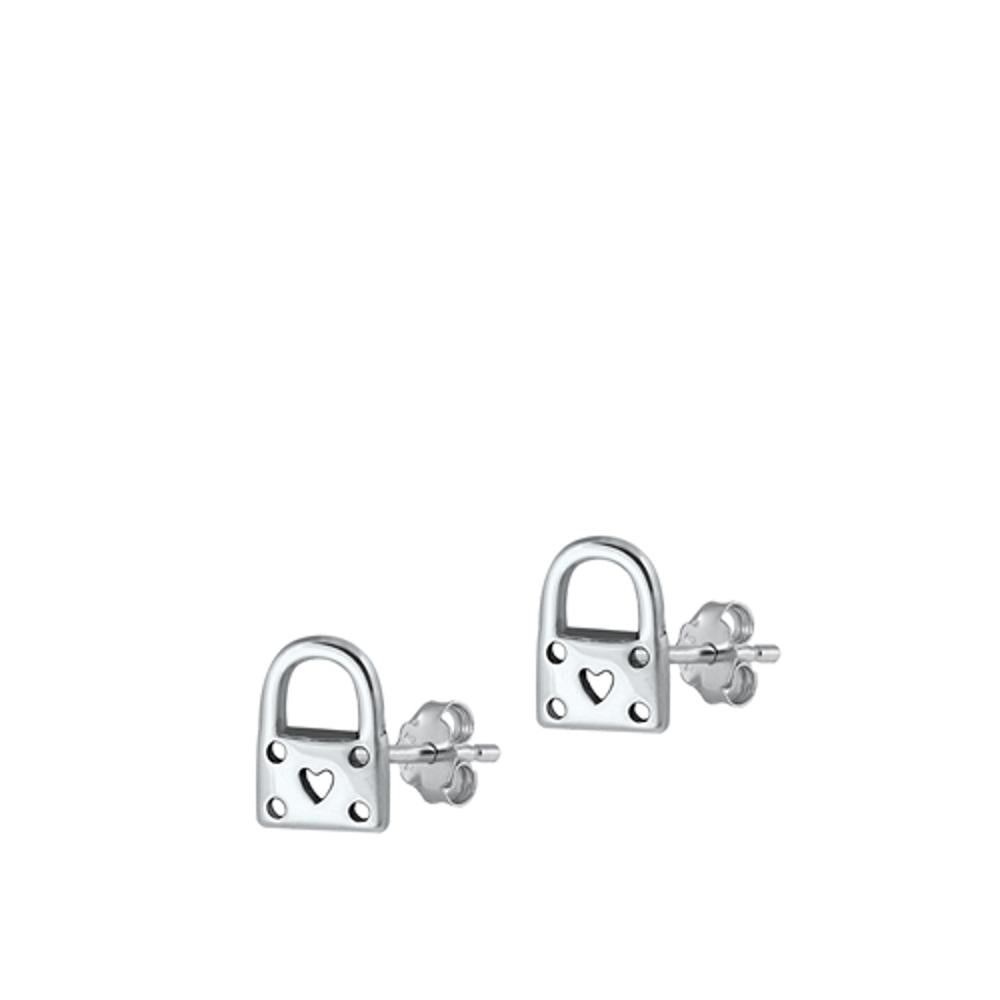 Sterling Silver Beautiful Cute Promise Heart Keyhole Locket Earrings 925 New