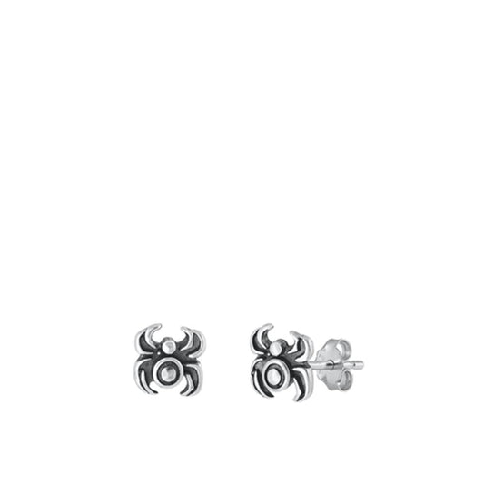 Sterling Silver Wholesale Oxidized Spider High Polished Earrings 925 New