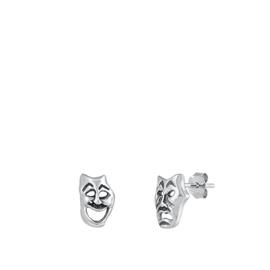 Cute Sterling Silver Unique Comedy Tragedy Greek Theatre Earrings 925 New