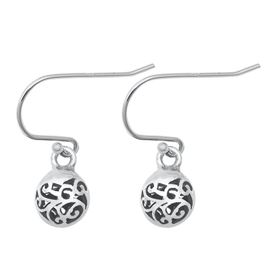 Sterling Silver Oxidized Fashion Dangle Bali Style Earrings Polished 925 New