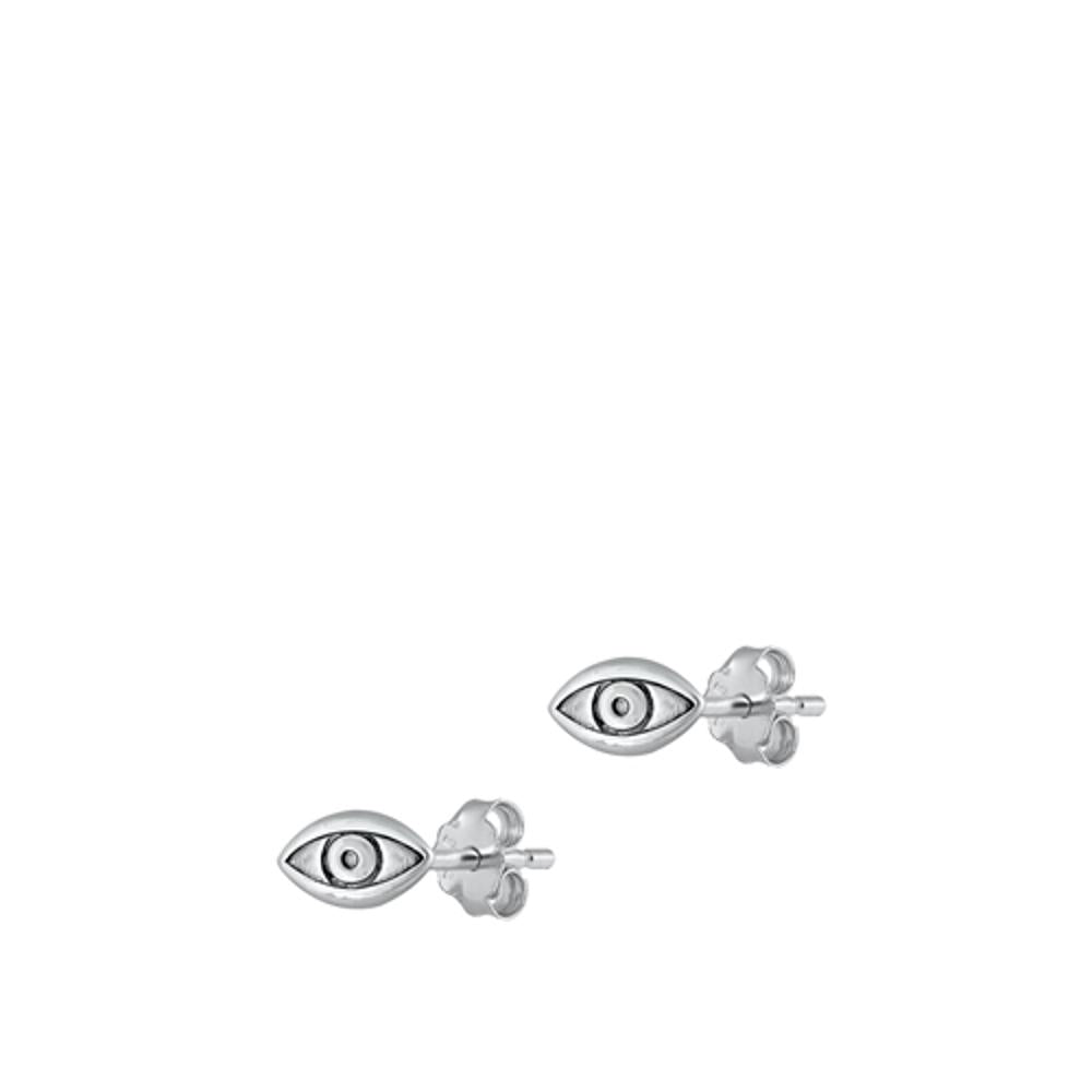 Sterling Silver Beautiful Oxidized Fashion Eye Stud Earrings 925 New