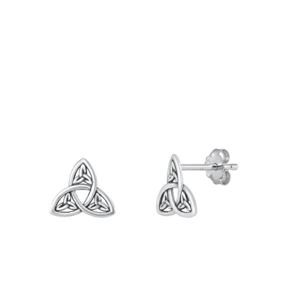 Sterling Silver Fashion Celtic Trinity Knot Earrings 925 New