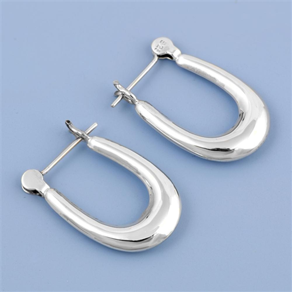 Sterling Silver Classic Loop Promise Heart High Polished Earrings 925 New
