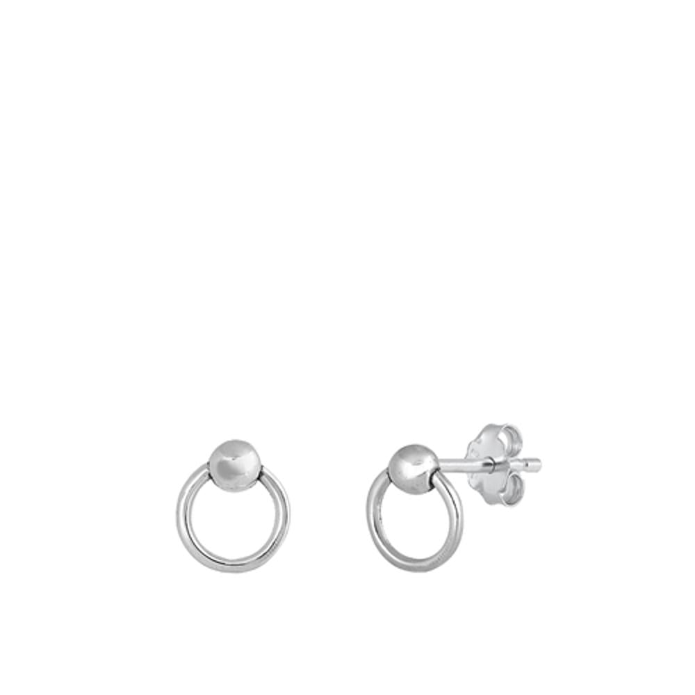 Sterling Silver Wholesale Circle High Polished Earrings .925 New