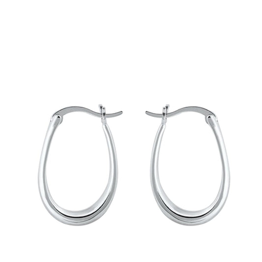 Sterling Silver Wholesale U Shape Hoop High Polished Fashion Earrings 925 New