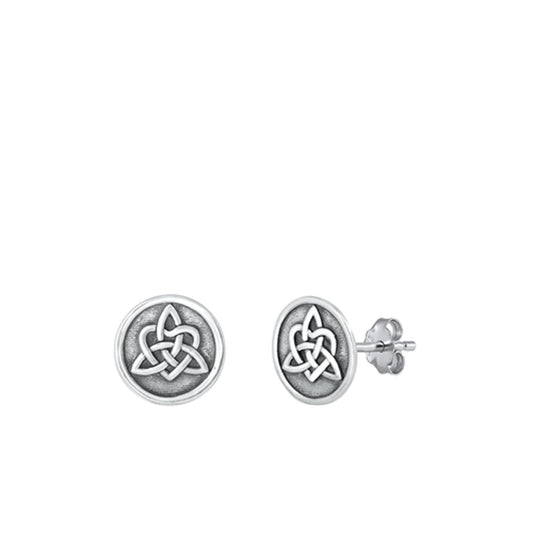 Sterling Silver Classic Celtic Knot Earrings Oxidized High Polished 925 New