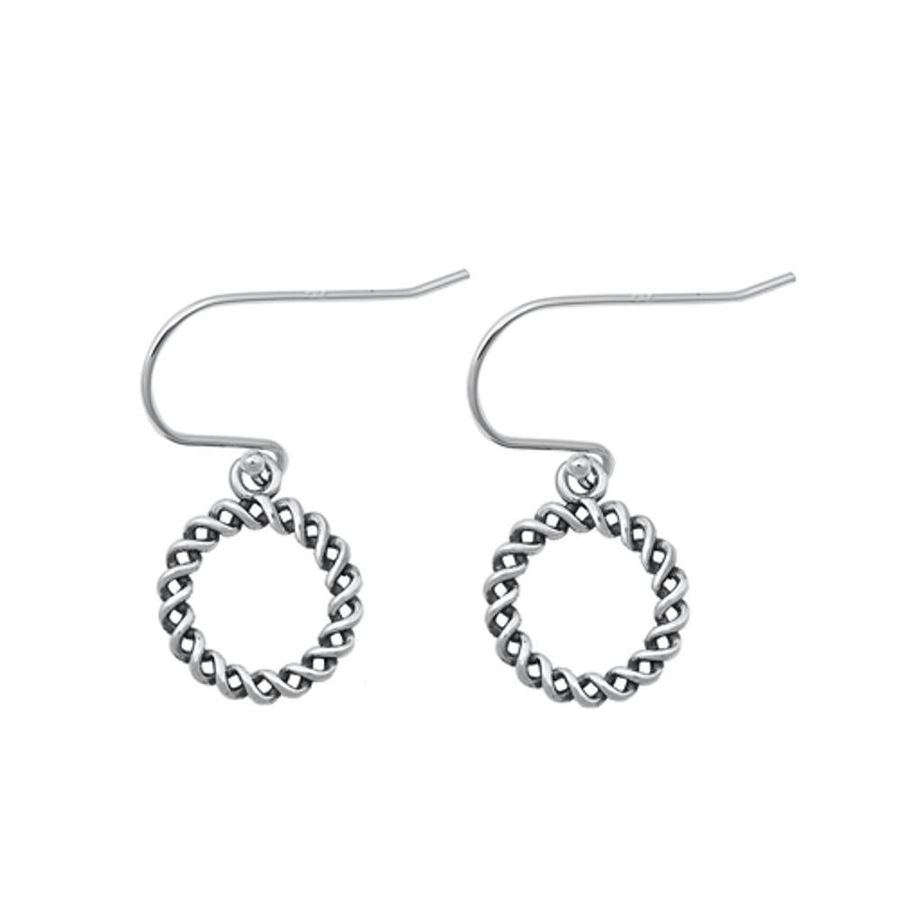 Sterling Silver Cute Braided Double Helix High Polished Earrings 925 New