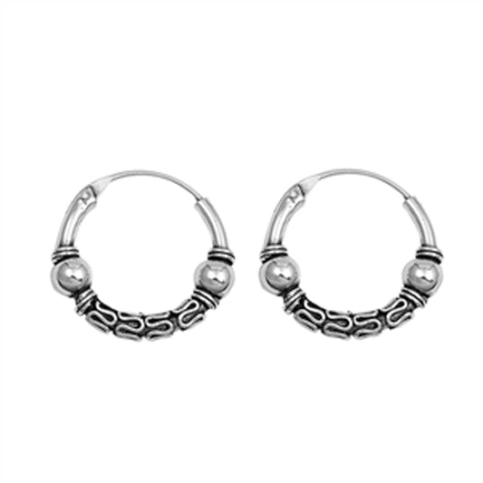 Sterling Silver Boho Hoop Statement Bali Wrap Unique Earrings 925 New
