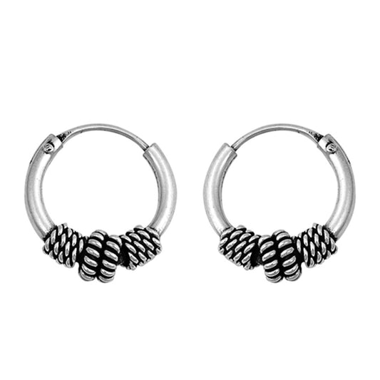 Sterling Silver Rope Knot Hoop Weave Wrap Earrings 925 New