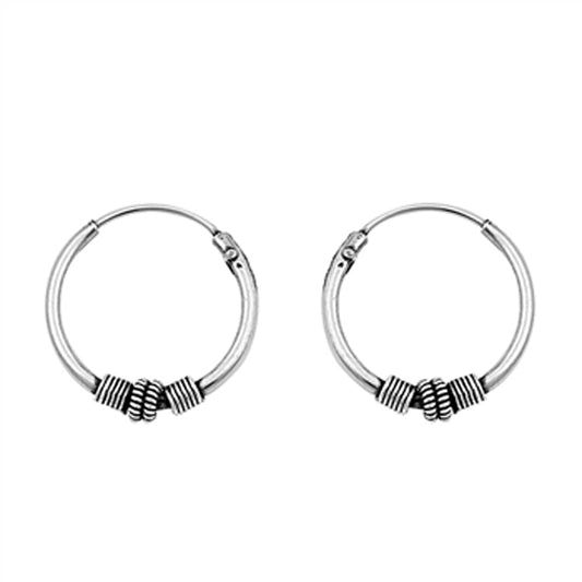 Sterling Silver Simple Hoop Classic Rope Twist Wrap Earrings 925 New
