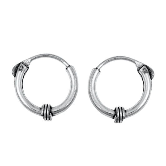 Sterling Silver Unique Hoop Weave Rope Twist Earrings 925 New
