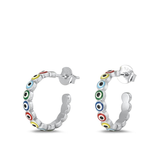 Sterling Silver High Polished Colorful Mother of Pearl Fashion Earrings .925 New