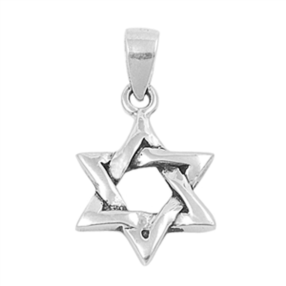 Star of David Twist Pendant .925 Sterling Silver Celtic Knot Weave Braid Charm