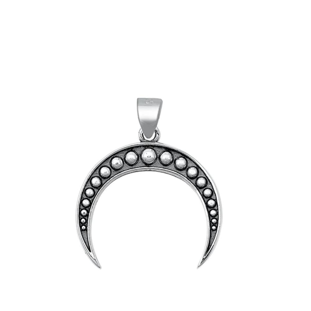 Sterling Silver Fashion Crescent Moon Pendant Unique Bali Vintage Charm 925 New