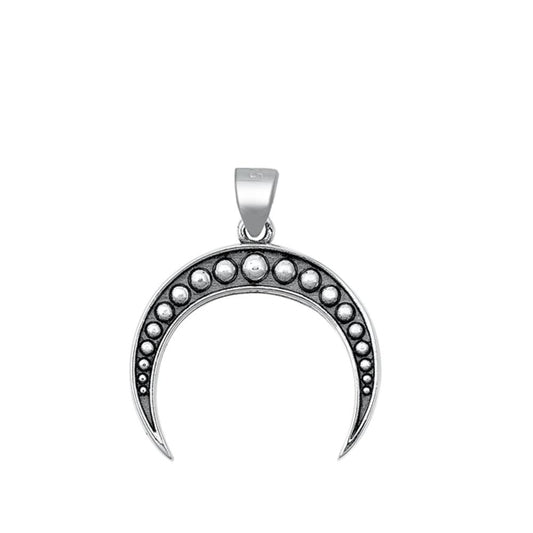 Sterling Silver Fashion Crescent Moon Pendant Unique Bali Vintage Charm 925 New