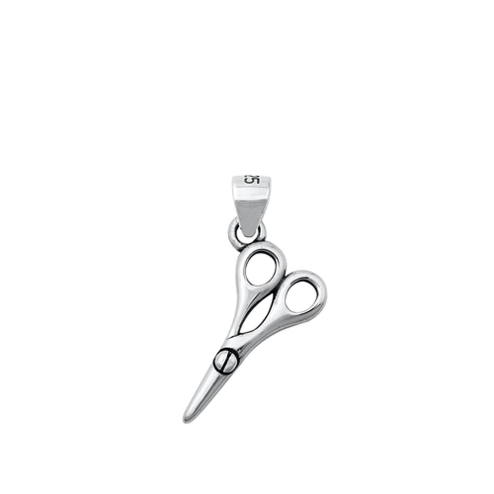Sterling Silver Cute Trendy Dainty Hair Scissor Oxidized Barber Pendant 925 New