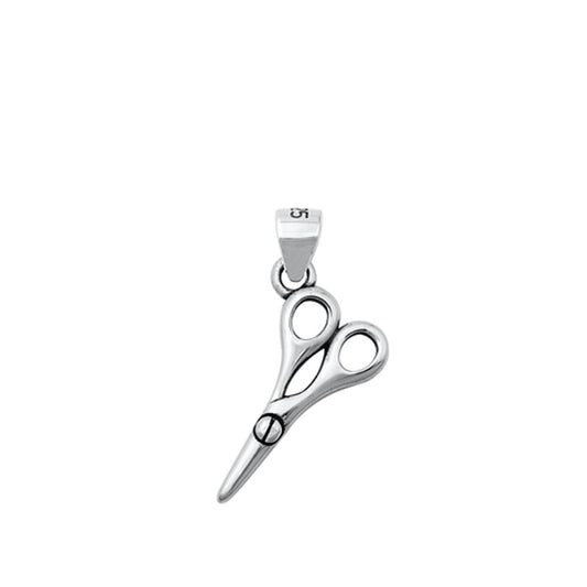 Sterling Silver Cute Trendy Dainty Hair Scissor Oxidized Barber Pendant 925 New