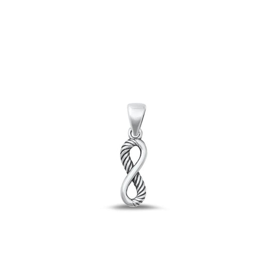 Sterling Silver Oxidized Infinity Pendant .925 New Number 8 Forever Charm