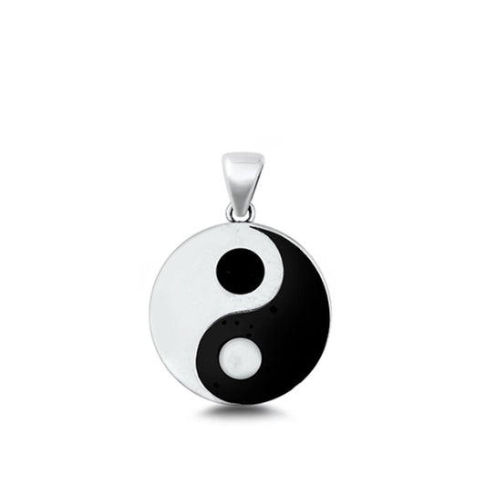 Sterling Silver Beautiful Yin & Yang Pendant Oxidized Earth Peace Charm 925 New
