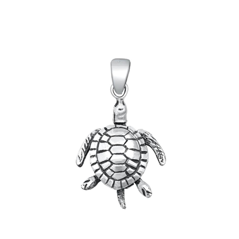 Sterling Silver Fashion Sea Turtle Pendant Beach Ocean Animal Charm 925 New