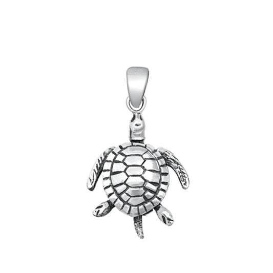 Sterling Silver Fashion Sea Turtle Pendant Beach Ocean Animal Charm 925 New