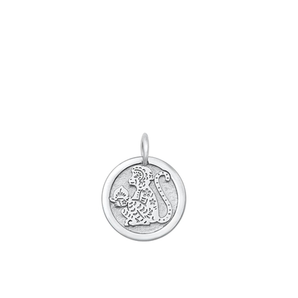 Sterling Silver Classic Chinese Zodiac Monkey Pendant Astrological Charm 925 New