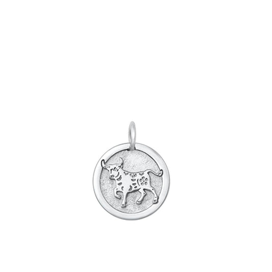 Sterling Silver Cute Chinese Zodiac Ox Pendant Astrological Charm 925 New