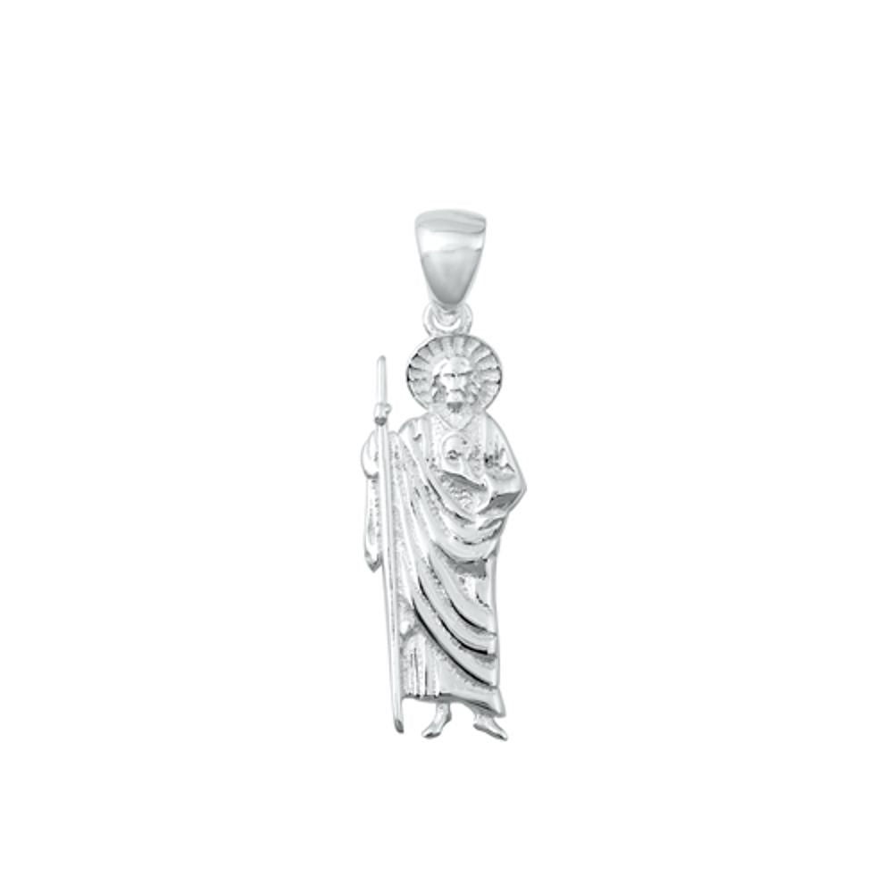 Sterling Silver Jesus Sheperd Wholesale Pendant High Polished Christian Charm