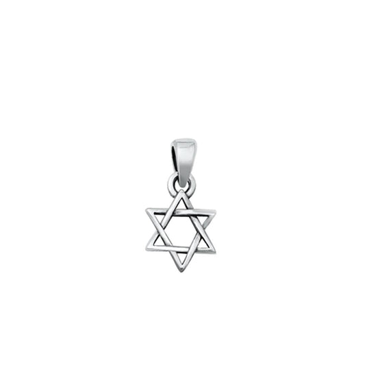 Sterling Silver Oxidized Jewish Star Shield Of David Pendant Charm .925 New