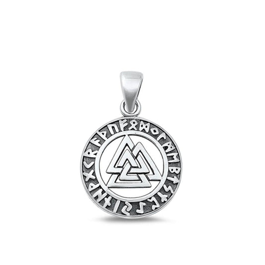 Sterling Silver Classic Valknut Pendant Norse Symbol Fashion Charm 925 New