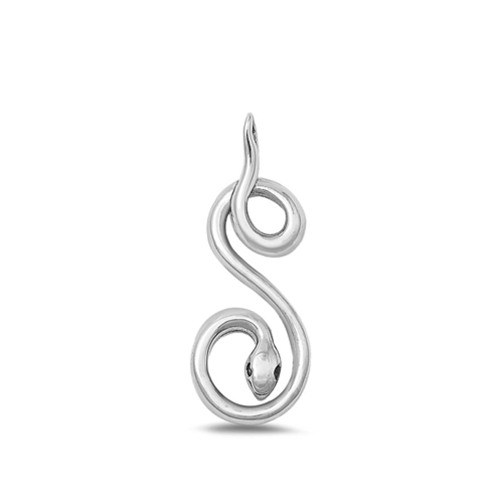 Sterling Silver Unique High Polished Snake Pendant Elegant Charm .925 New