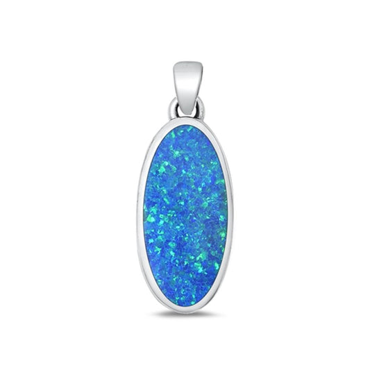 Sterling Silver Wholesale Blue Synthetic Opal Pendant Polished Charm .925 New