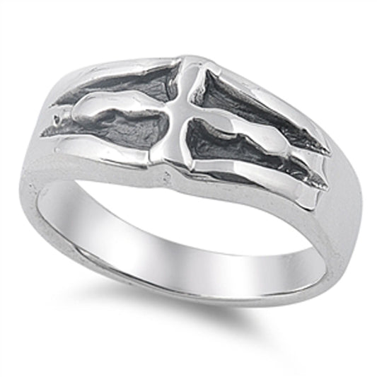 Antiqued Cross Filigree Raised Love Ring New 925 Sterling Silver Band Sizes 6-10