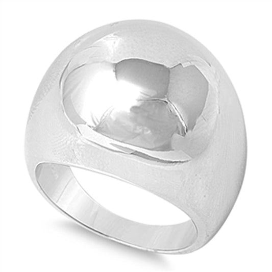 Women's High Polish Dome Plain Ring Pure .925 Sterling Silver Band Sizes 8-10
