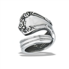 Stainless Steel Spoon Ring With Flower Embellishment