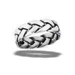 Stainless Steel Classic Oxidized Weave Ring