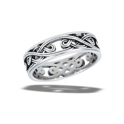 Stainless Steel Swirly Celtic Knot Design Ring