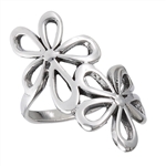 Stainless Steel Matting Flowers Ring