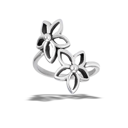 Stainless Steel Dancing Flowers Ring