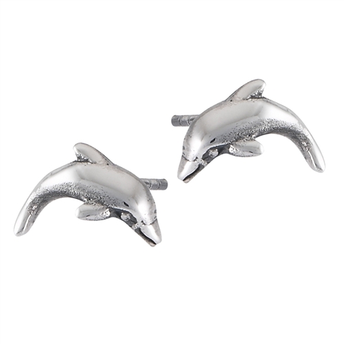 Sterling Silver Dolphin Stud Earring