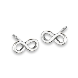 Wholesale Sterling Silver Infinity Loop Stud Earrings (8 mm)