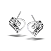 Sterling Silver Horse With Mane And Heart Stud Earring