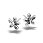 Sterling Silver Periwinkle Flower Stud Earring