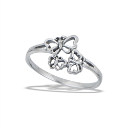 Sterling Silver Butterfly Family Ring