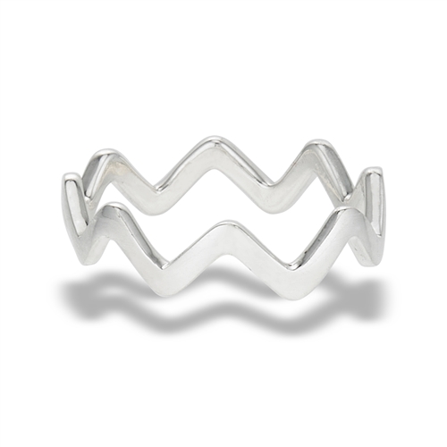 Sterling silver zig deals zag ring