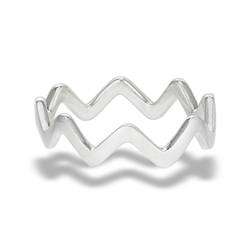 Sterling Silver High Polish Modern Zig Zag Ring
