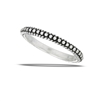 Sterling Silver Thin Beaded And Braided Ring