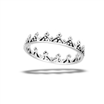 Sterling Silver Granulated Crown Ring