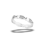 Sterling Silver Linear School Of Fish Ring