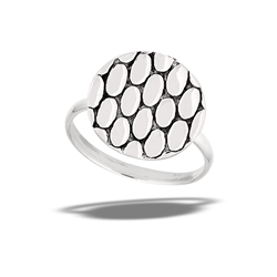 Sterling Silver Modern Ring With Circle And Ovals